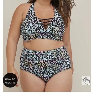 Torrid multi colored cheetah 🐆 print swim suit